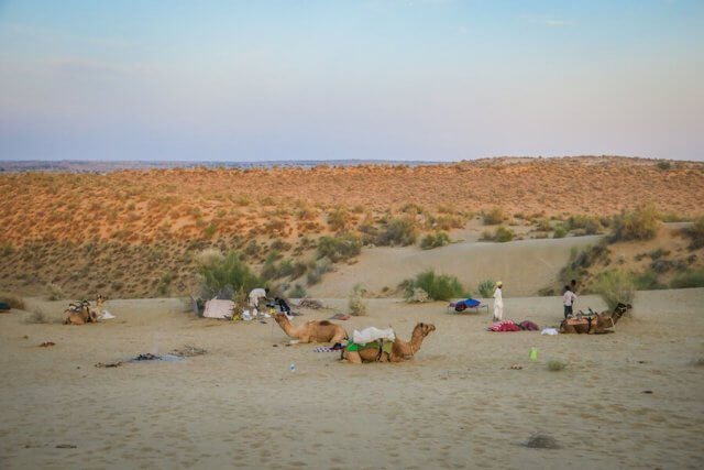 Rajasthan Rundreise Jaisalmer Kamelsafari Camp