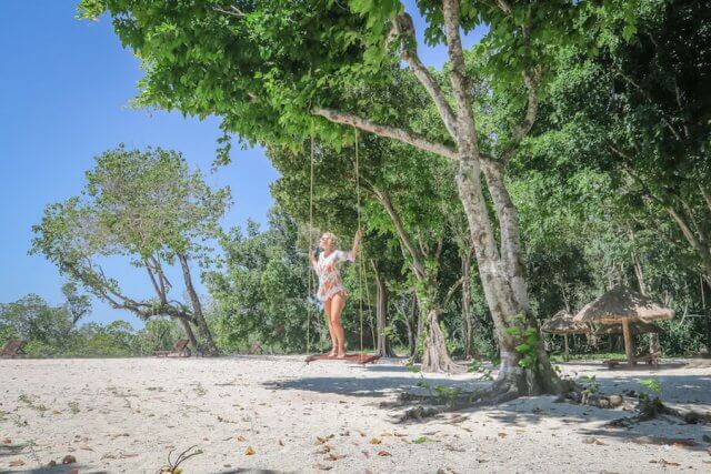 Andamanen Inseln Neil Island Silver Sand Beach Schaukel Paradies