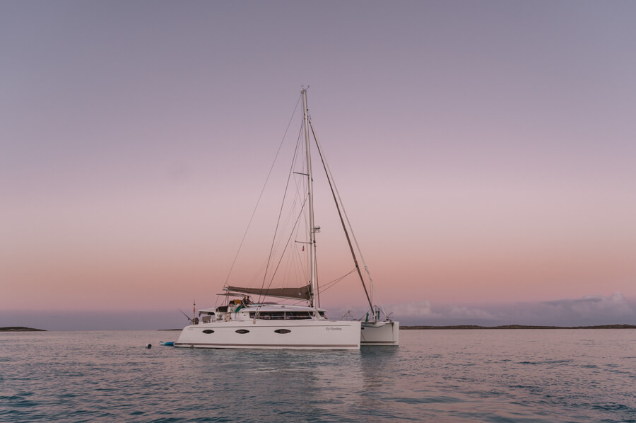 Bahama's Exumas jachtcharter zonsondergang
