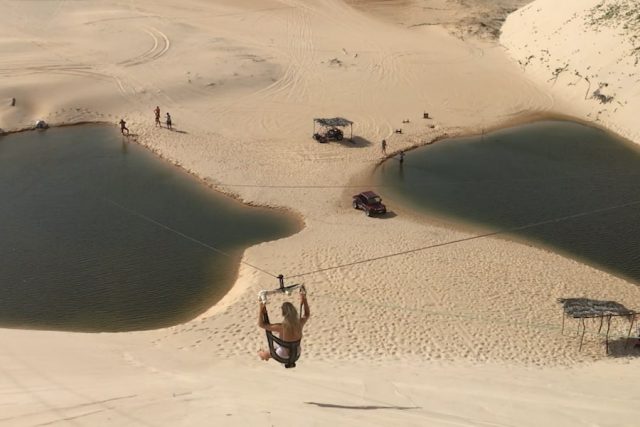 Brasilien Urlaub Ceara Fortaleza Canoa Quebrada Ziplining Lagune