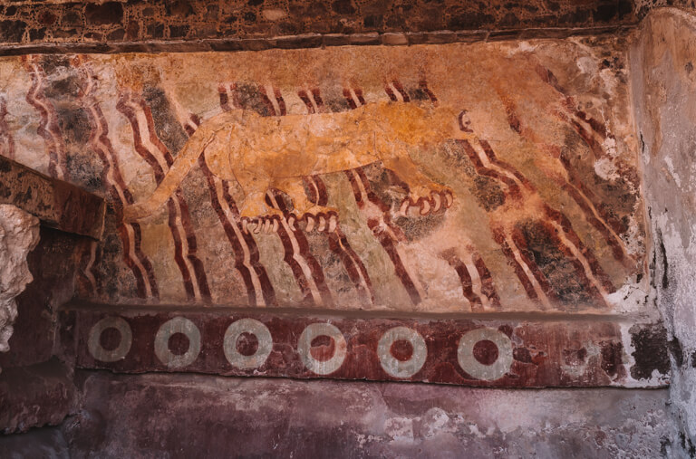 Teotihuacan-Wandmalerei-Mexiko