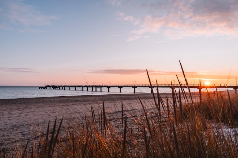 Seebruecke Bansin Usedomer Kaiserbaeder Sonnenaufgang