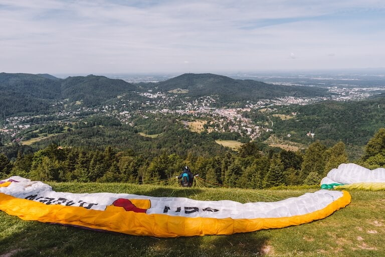 Merkur Gipfel Baden Baden Tandem Gleitschirmflug