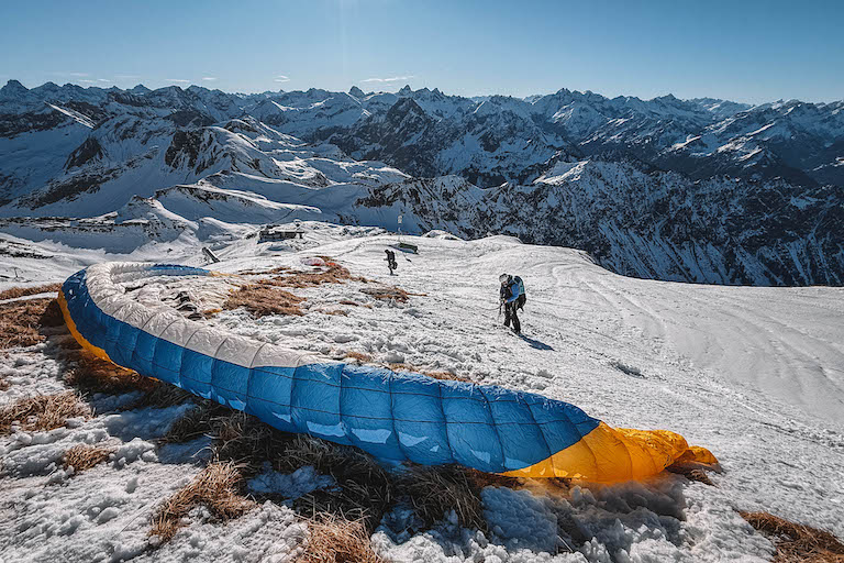 Paragliding Nebelhorn Aufbau