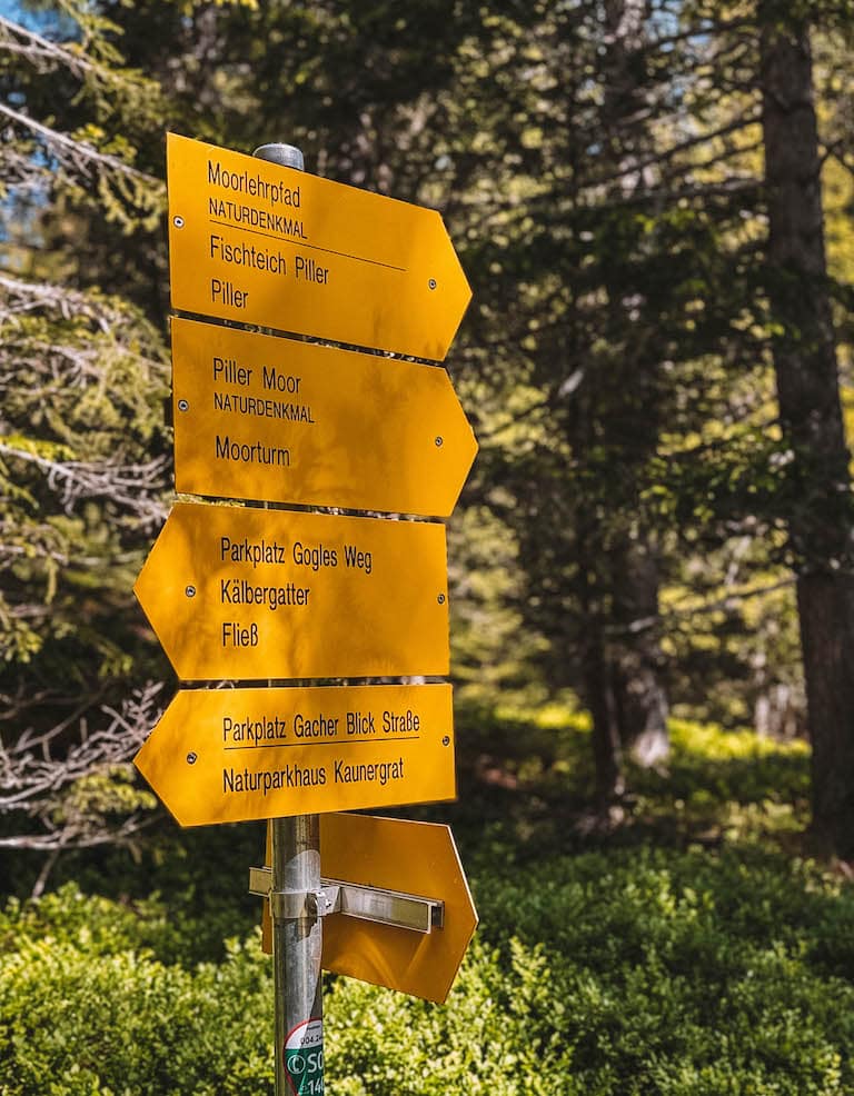 Wanderschild Piller Hochmoor